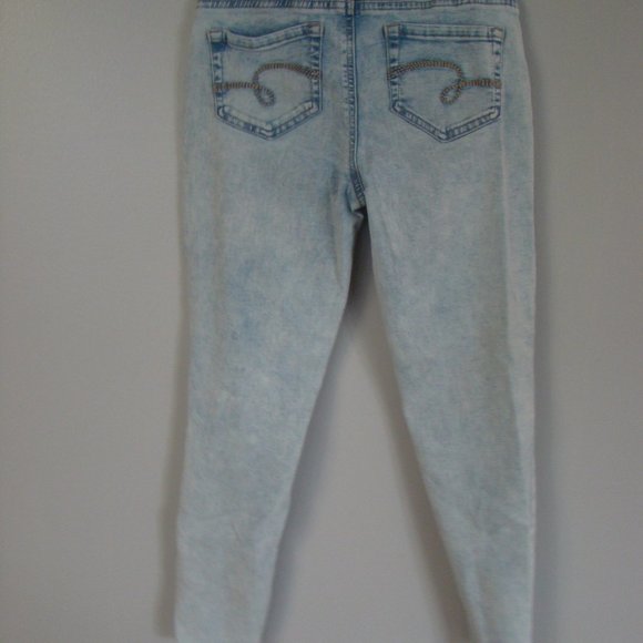 Justice High Rise Jeggings size 12 Jeans Button Fly Distressed - Picture 9 of 9